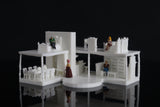 Small Tudor Style "Castle House" White N-Scale 1:160 by Gold Rush Bay INCLUDING INTERIORS