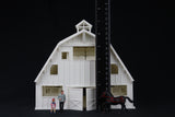 Large Miniature O-Scale1:48 White Old West Barn Built with Interiors
