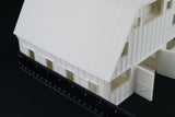 Large Miniature O-Scale1:48 White Old West Barn Built with Interiors