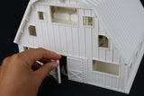 Large Miniature O-Scale1:48 White Old West Barn Built with Interiors