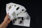 Large Miniature O-Scale1:48 White Old West Barn Built with Interiors