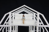 Large Miniature O-Scale1:48 White Old West Barn Built with Interiors