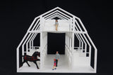 Large Miniature O-Scale1:48 White Old West Barn Built with Interiors