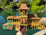 Miniature HO-Scale COLOR World Jungle Navigation Theme Park Attraction Cruise building 1/87