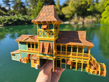 Miniature HO-Scale COLOR World Jungle Navigation Theme Park Attraction Cruise building 1/87