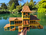 Miniature HO-Scale COLOR World Jungle Navigation Theme Park Attraction Cruise building 1/87