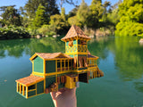 Miniature HO-Scale COLOR World Jungle Navigation Theme Park Attraction Cruise building 1/87