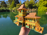 Miniature HO-Scale COLOR World Jungle Navigation Theme Park Attraction Cruise building 1/87