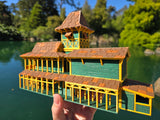 Miniature HO-Scale COLOR World Jungle Navigation Theme Park Attraction Cruise building 1/87