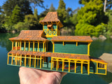 Miniature HO-Scale COLOR World Jungle Navigation Theme Park Attraction Cruise building 1/87