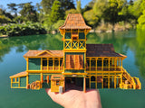 Miniature HO-Scale COLOR World Jungle Navigation Theme Park Attraction Cruise building 1/87