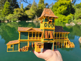 Miniature HO-Scale COLOR World Jungle Navigation Theme Park Attraction Cruise building 1/87