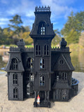 Black O-Scale Miniature #37 Addams Family Mansion Wednesday Victorian House Built