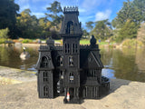 Black O-Scale Miniature #37 Addams Family Mansion Wednesday Victorian House Built