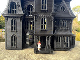Black O-Scale Miniature #37 Addams Family Mansion Wednesday Victorian House Built