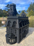 Black O-Scale Miniature #37 Addams Family Mansion Wednesday Victorian House Built