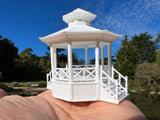 Small Miniature Opening White N-Scale Stars Hollow Gazebo Victorian Built Assembled