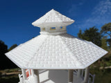 Miniature Opening White HO-Scale Stars Hollow Gazebo Victorian Built Assembled