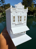 Miniature HO-Scale Victorian World Main Street Confectionery 3 Shop Assembled White 1:87 by Gold Rush Bay