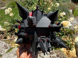 Miniature HO Scale Crimson Gothic Mansion - Pre-assembled Red Black Castle Detailed Model by Gold Rush Bay