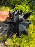 Miniature N Scale Crimson Gothic Mansion - Pre-assembled Red and Black Castle Detailed Model by Gold Rush Bay