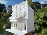 Miniature N-Scale Victorian World Main Street Cinema Building Assembled White 1:160 by Gold Rush Bay