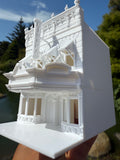 Miniature HO-Scale Victorian World Main Street Cinema Building Assembled White 1:87 by Gold Rush Bay