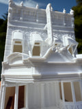 Miniature HO-Scale Victorian World Main Street Cinema Building Assembled White 1:87 by Gold Rush Bay