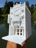 Miniature N-Scale Victorian World Main Street Arcade Building Assembled White 1:160 by Gold Rush Bay