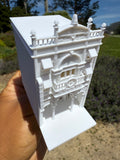 Miniature HO-Scale Victorian World Main Street Arcade Building Assembled White 1:87 by Gold Rush Bay