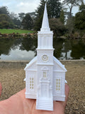 Small Miniature White N-Scale Stars Hollow Church Victorian Built Assembled