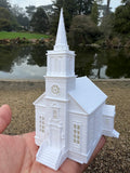 Small Miniature White N-Scale Stars Hollow Church Victorian Built Assembled