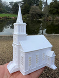 Small Miniature White N-Scale Stars Hollow Church Victorian Built Assembled