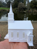 Small Miniature White N-Scale Stars Hollow Church Victorian Built Assembled