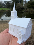 Small Miniature White N-Scale Stars Hollow Church Victorian Built Assembled