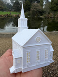 Small Miniature White N-Scale Stars Hollow Church Victorian Built Assembled