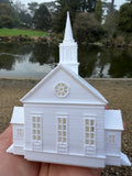 Small Miniature White N-Scale Stars Hollow Church Victorian Built Assembled