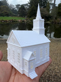 Small Miniature White N-Scale Stars Hollow Church Victorian Built Assembled