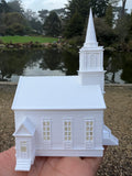 Small Miniature White N-Scale Stars Hollow Church Victorian Built Assembled