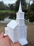 Small Miniature White N-Scale Stars Hollow Church Victorian Built Assembled