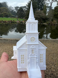 Small Miniature White N-Scale Stars Hollow Church Victorian Built Assembled