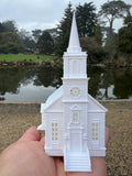 Small Miniature White N-Scale Stars Hollow Church Victorian Built Assembled