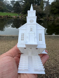 Small Miniature White N-Scale Stars Hollow Church Victorian Built Assembled