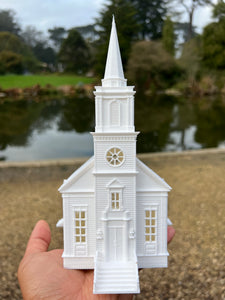 Miniature White HO-Scale Stars Hollow Church Victorian Built Assembled