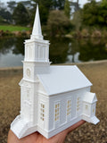 Miniature White HO-Scale Stars Hollow Church Victorian Built Assembled