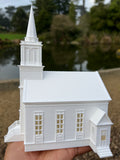 Miniature White HO-Scale Stars Hollow Church Victorian Built Assembled