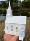 Miniature White HO-Scale Stars Hollow Church Victorian Built Assembled