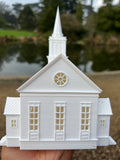 Miniature White HO-Scale Stars Hollow Church Victorian Built Assembled