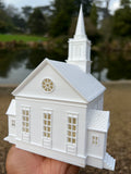 Miniature White HO-Scale Stars Hollow Church Victorian Built Assembled