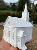 Miniature White HO-Scale Stars Hollow Church Victorian Built Assembled